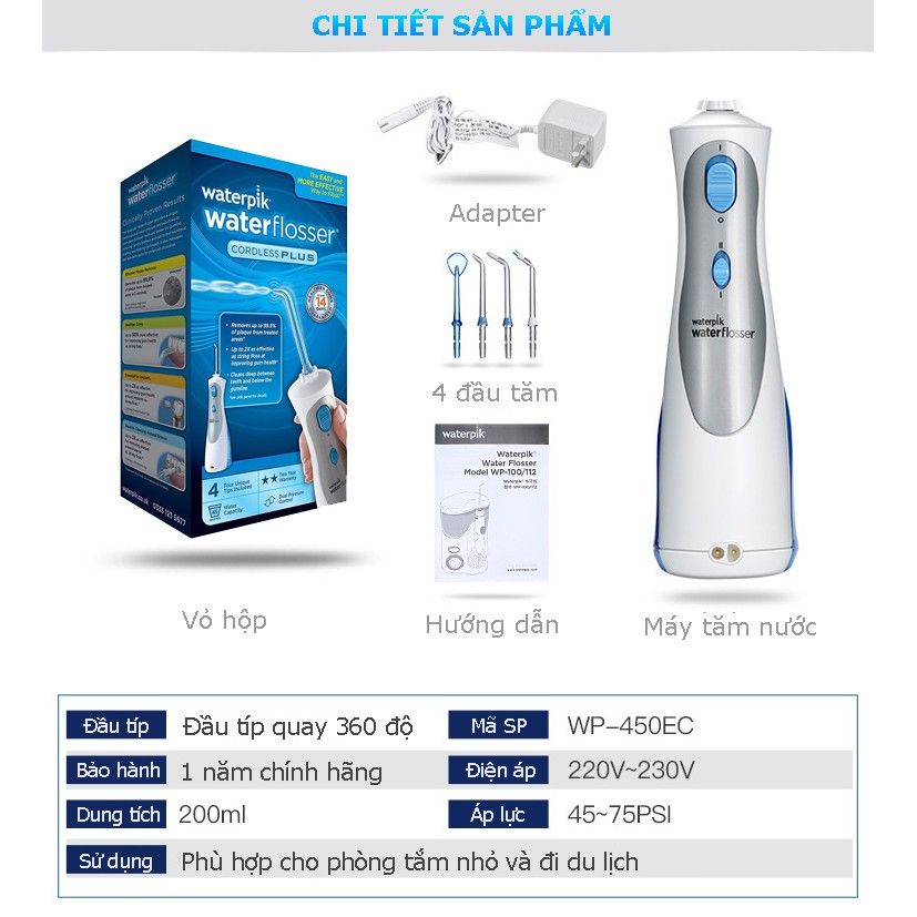 Tăm nước cầm tay Waterpik WP450