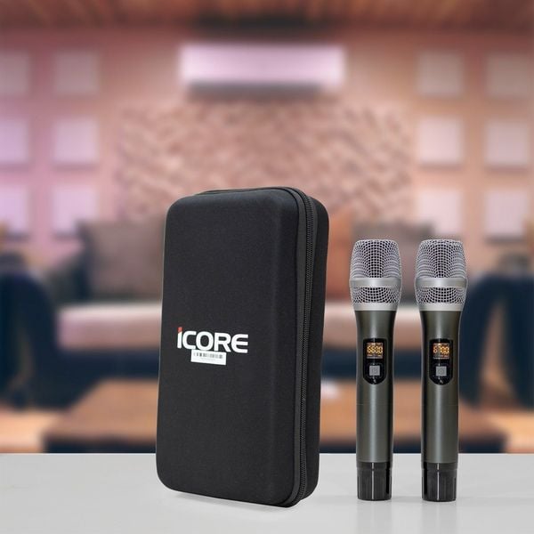 Loa Karaoke Xách Tay iCore S8 Kèm 2 Micro UHF Cao Cấp – Âm Thanh Stereo Cực Hay, Giá Tốt