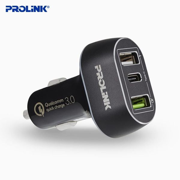 Sạc Ô Tô 3 Cổng Prolink PCC34201 – Sạc Nhanh QC 3.0, An Toàn, Giá Rẻ Chính Hãng