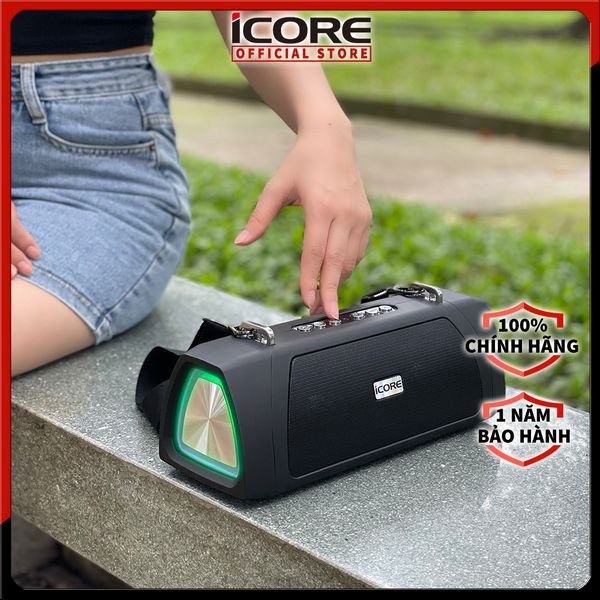 Loa Bluetooth iCore B500 – Âm Thanh Stereo Mạnh Mẽ, Đèn LED Đổi Màu, Giá Tốt