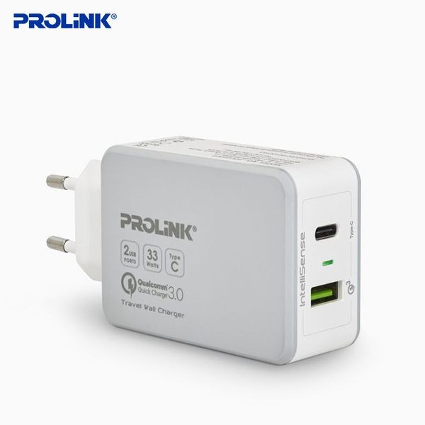 Củ Sạc Nhanh Prolink PTC23301 – 2 Cổng Sạc, Công Suất 33W, Quick Charge 3.0 Giá Tốt