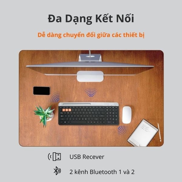 Bàn Phím Không Dây Bluetooth iCore IBK100 – Thiết Kế Tinh Tế, Đa Kết Nối, Giá Cực Tốt