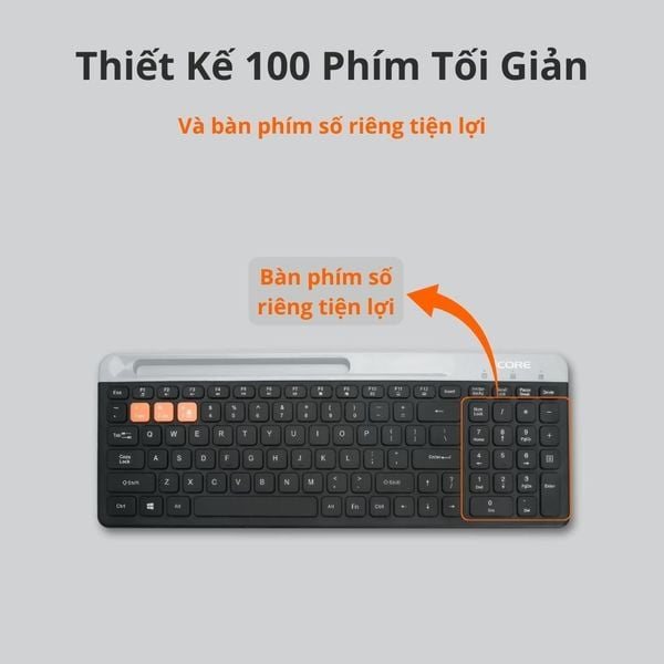 Bàn Phím Không Dây Bluetooth iCore IBK100 – Thiết Kế Tinh Tế, Đa Kết Nối, Giá Cực Tốt