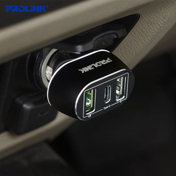 Sạc Ô Tô 3 Cổng Prolink PCC34201 – Sạc Nhanh QC 3.0, An Toàn, Giá Rẻ Chính Hãng