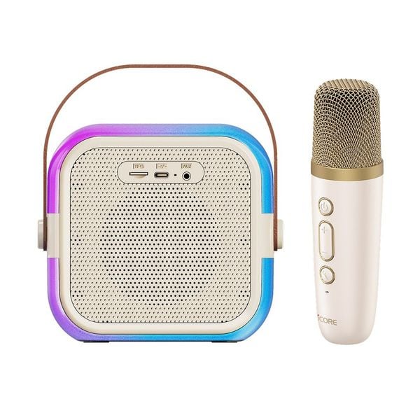 Bộ Loa Karaoke Mini Bluetooth iCore ISM59 Kèm Micro – Âm Thanh Sống Động, Đèn LED RGB Lung Linh, Thiết Kế Di Động, Giá Tốt