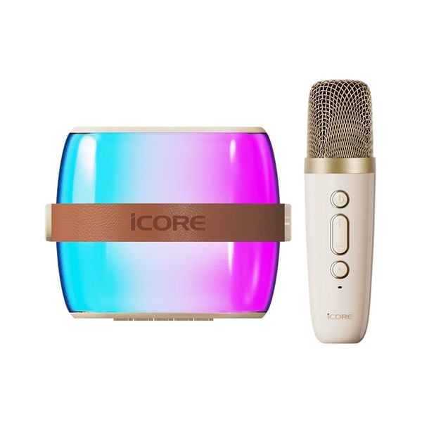 Bộ Loa Karaoke Mini Bluetooth iCore ISM59 Kèm Micro – Âm Thanh Sống Động, Đèn LED RGB Lung Linh, Thiết Kế Di Động, Giá Tốt