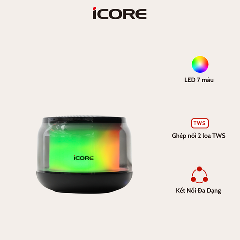 Loa Bluetooth iCore M32 – Đèn LED Đổi Màu, Kết Nối TWS, Nghe Gọi Rảnh Tay Giá Rẻ