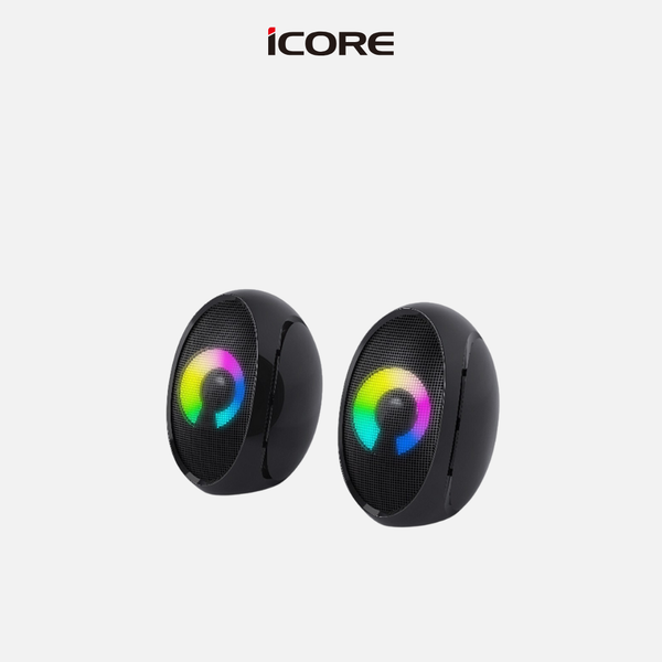 Loa Vi Tính iCore A12 Âm Thanh Stereo + Đèn LED 7 Màu + Giá Rẻ