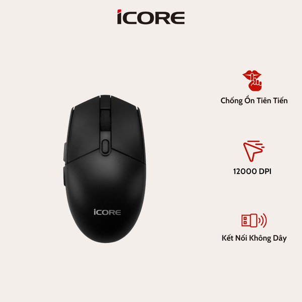 Chuột Gaming Không Dây iCore GM08 Silent 12000 DPI – Giá Rẻ, Hiệu Năng Đỉnh Cho Game Thủ