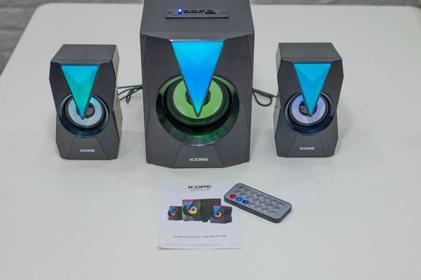 Loa Vi Tính 2.1 iCore 510U – Âm Thanh Sống Động, Đèn LED 7 Màu, Kết Nối Bluetooth – Giá Tốt