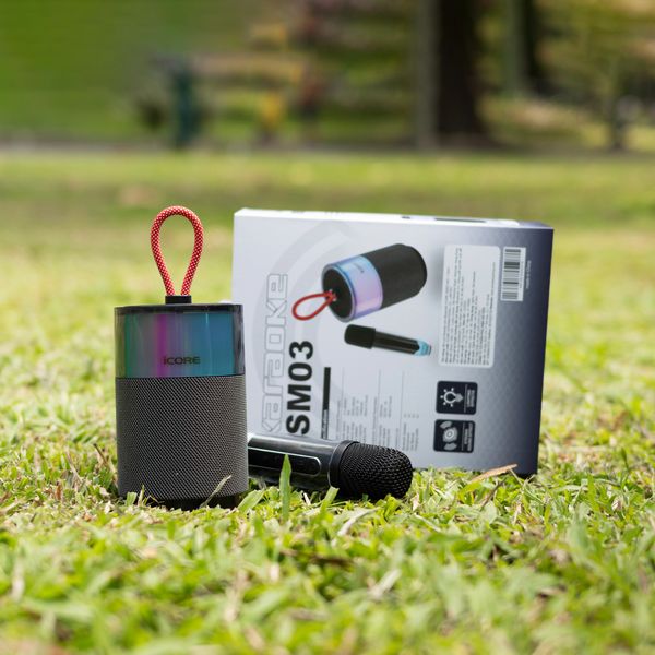 Loa Karaoke Mini iCore ISM03 Kèm Micro Không Dây – Âm Thanh Sống Động, Thiết Kế Thời Trang, Giá Rẻ