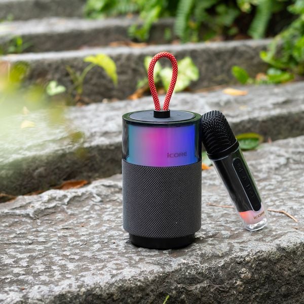 Loa Karaoke Mini iCore ISM03 Kèm Micro Không Dây – Âm Thanh Sống Động, Thiết Kế Thời Trang, Giá Rẻ