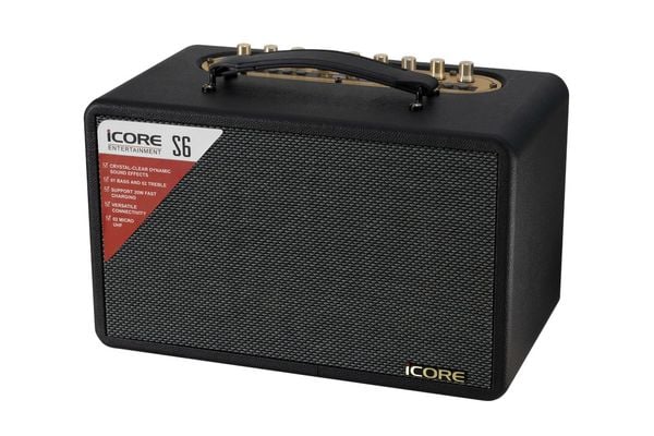 Bộ Loa Karaoke Xách Tay iCore S6 Kèm 02 Micro – Thiết Kế Retro, Âm Thanh Cực Đỉnh, Giá Tốt Nhất