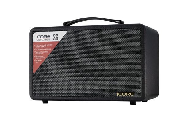 Bộ Loa Karaoke Xách Tay iCore S6 Kèm 02 Micro – Thiết Kế Retro, Âm Thanh Cực Đỉnh, Giá Tốt Nhất