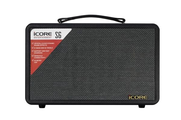 Bộ Loa Karaoke Xách Tay iCore S6 Kèm 02 Micro – Thiết Kế Retro, Âm Thanh Cực Đỉnh, Giá Tốt Nhất