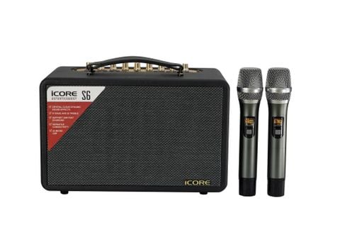 Bộ Loa Karaoke Xách Tay iCore S6 Kèm 02 Micro – Thiết Kế Retro, Âm Thanh Cực Đỉnh, Giá Tốt Nhất