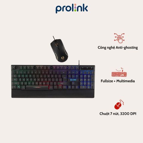 Bộ Phím Chuột Prolink GMK-6001M - LED Đổi Màu - Giá Rẻ Chính Hãng