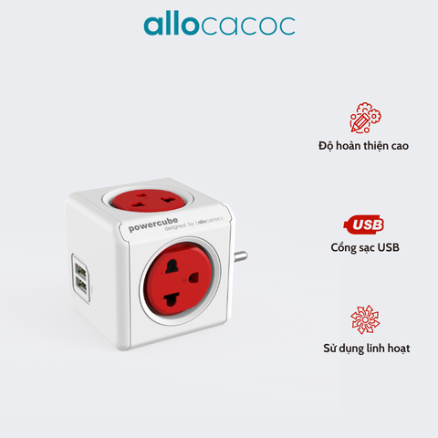 Ổ cắm điện kèm cổng sạc USB Allocacoc Powercube Original