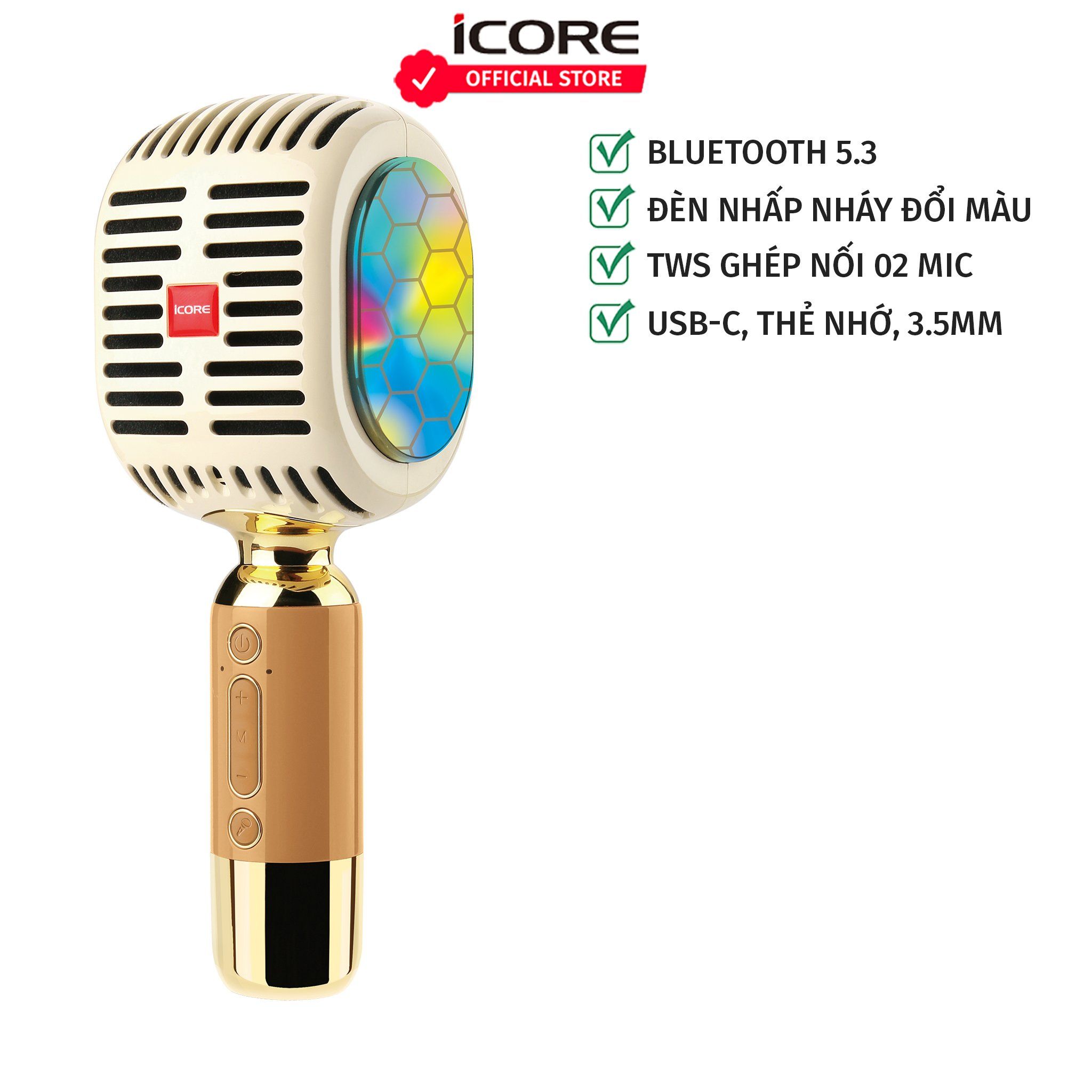 Mic Karaoke kèm loa Bluetooth iCore YM99