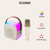 Bộ Loa Karaoke Mini Bluetooth iCore ISM59 Kèm Micro – Âm Thanh Sống Động, Đèn LED RGB Lung Linh, Thiết Kế Di Động, Giá Tốt