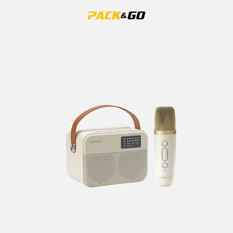 Bộ Loa Mic Karaoke Mini Bluetooth PACK&GO KSM01 – Loa Kép Bass Mạnh, Micro Không Dây, Giá Tốt