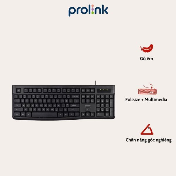 Bàn Phím Có Dây Prolink PKCM-2007 – Thiết Kế Tinh Tế, Gõ Êm, Giá Rẻ Chính Hãng