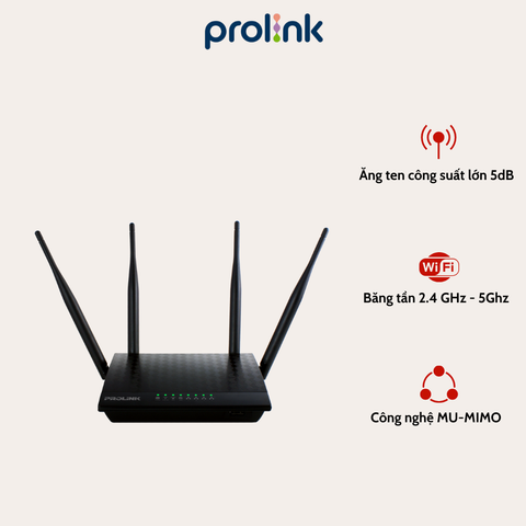 Thiết Bị Phát Sóng Không Dây Prolink PRC3801 AC1200 Chuẩn Wave 2 – Giá Rẻ, Hiệu Năng Vượt Trội