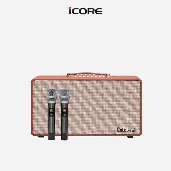 Loa Karaoke Xách Tay iCore S8 Kèm 2 Micro UHF Cao Cấp – Âm Thanh Stereo Cực Hay, Giá Tốt