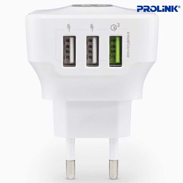 Củ Sạc Nhanh 3 Cổng Prolink PTC32501 – Sạc Nhanh Gấp 4 Lần, An Toàn Tuyệt Đối