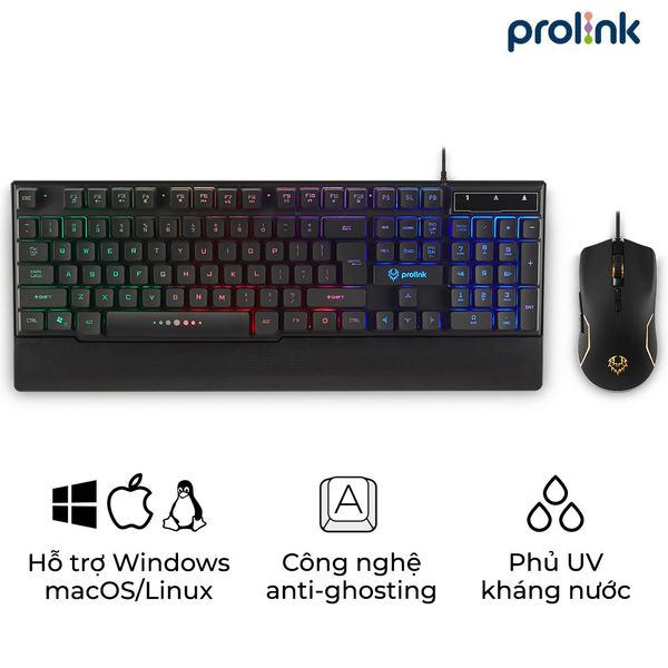 Bộ Phím Chuột Prolink GMK-6001M - LED Đổi Màu - Giá Rẻ Chính Hãng