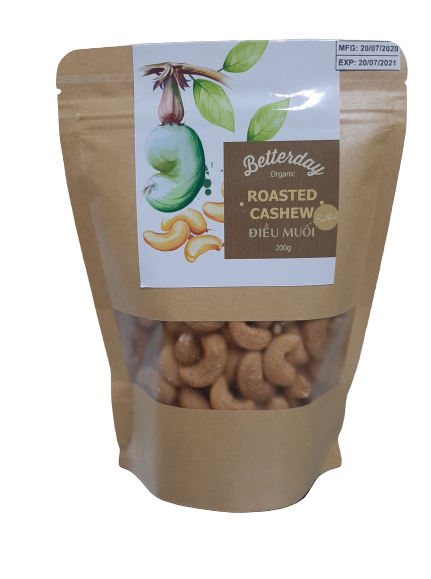  Hạt điều rang muối hữu cơ Organic cashew roasted with salted 