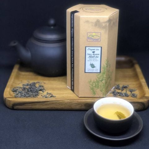  Trà đen Shan tuyết hữu cơ hộp giấy  Organic snow moutain Black Tea in tin 