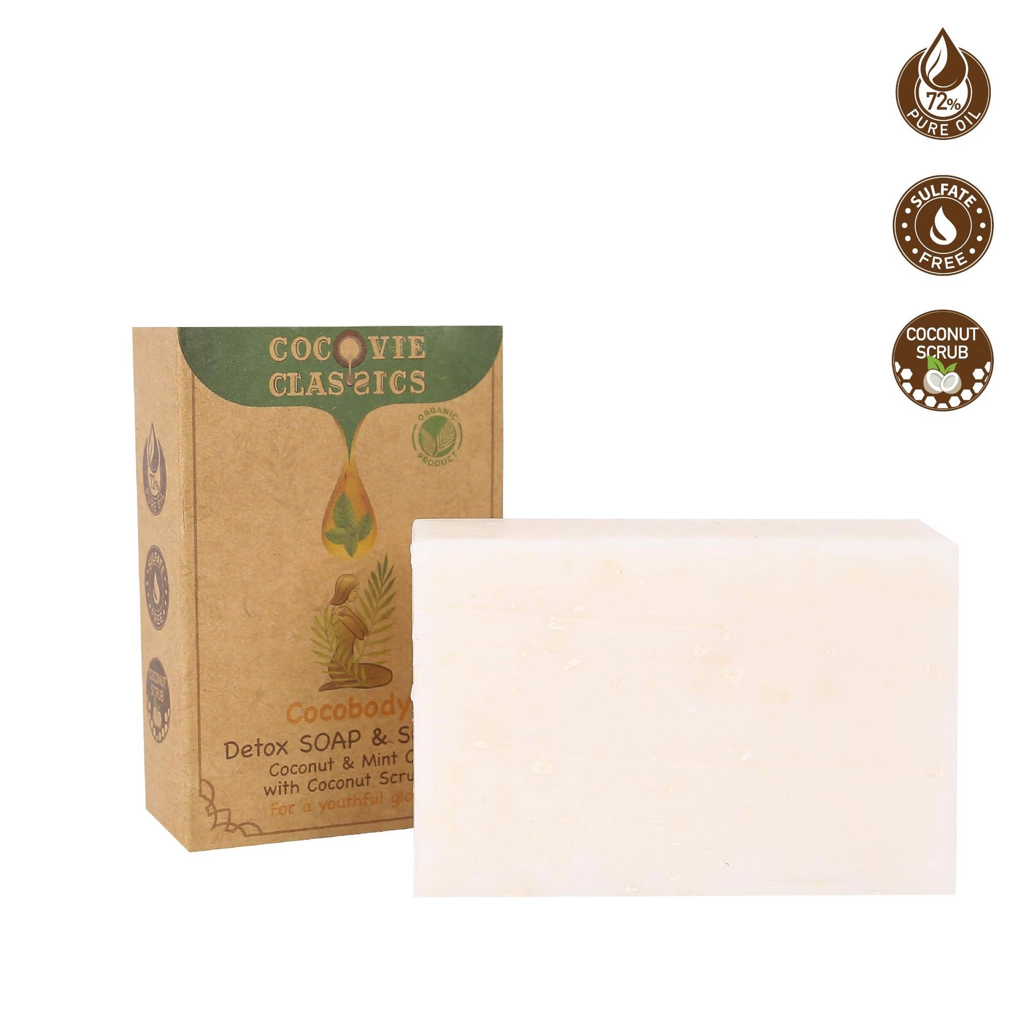  Xà phòng detox dừa - bạc hà Coconut & mint soap 