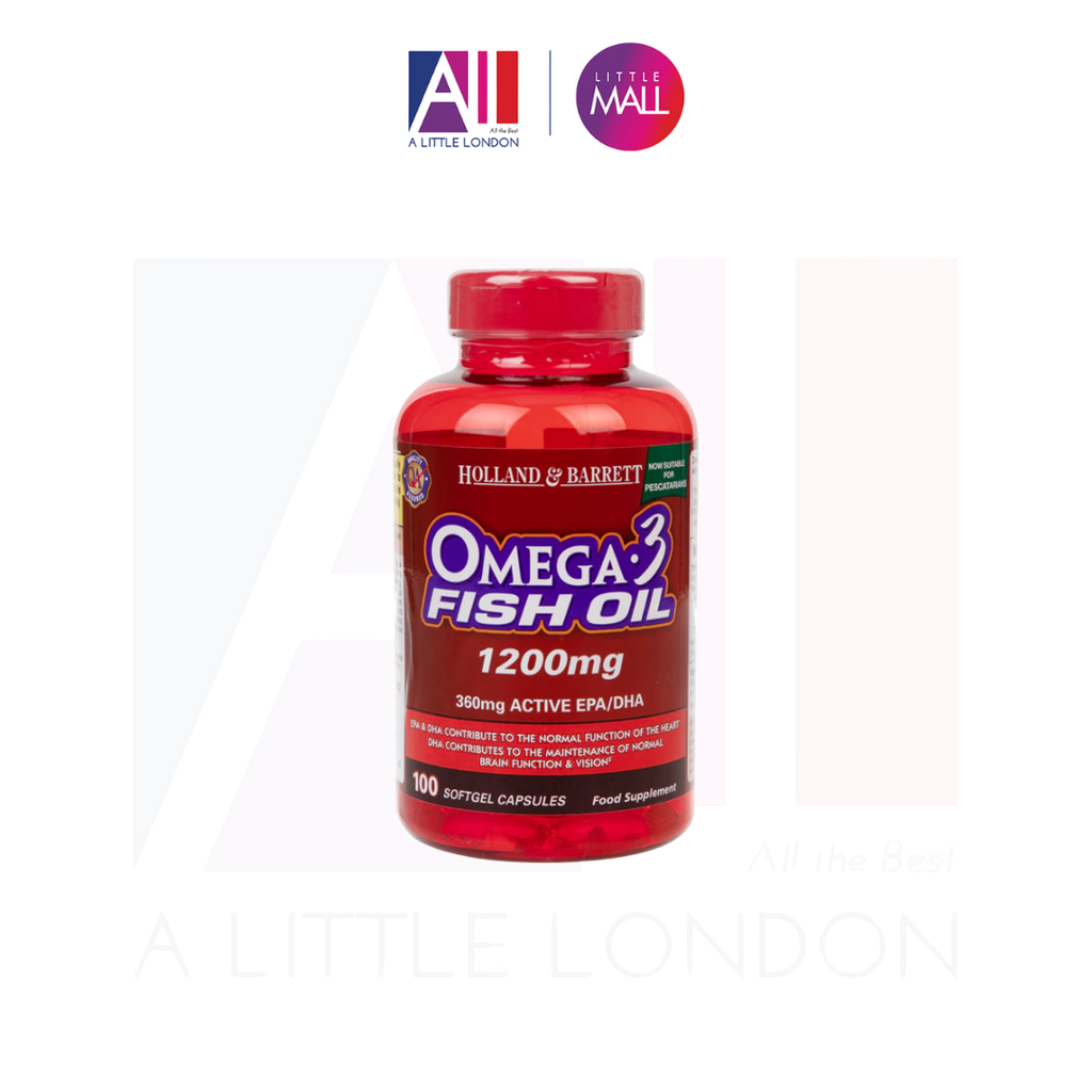 100 Viên dầu cá Holland Barret Omega 3 Fish Oil 1200mg Active EPA/DHA 360mg (Bill Anh)