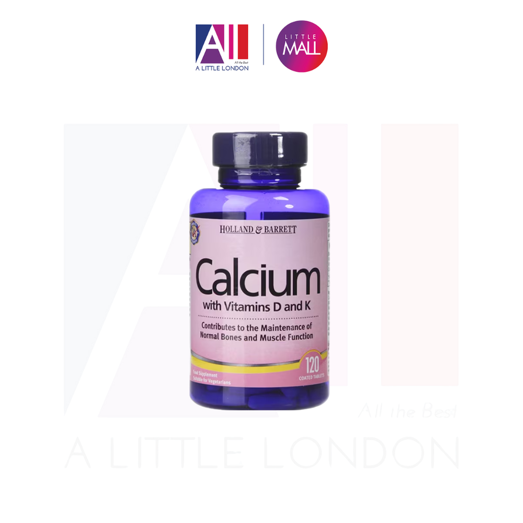 120 Viên uống chống loãng xương tăng cường Canxi Holland & Barrett Calcium Vitamin D and K (Bill Anh)