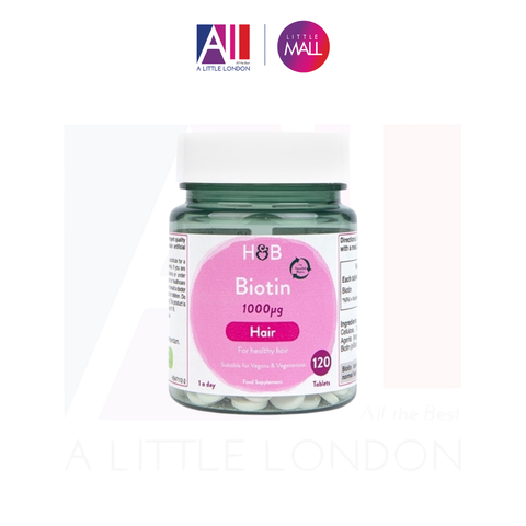 120 Viên uống mọc tóc Biotin Holland & Barrett Biotin 1000mg (Bill Anh)