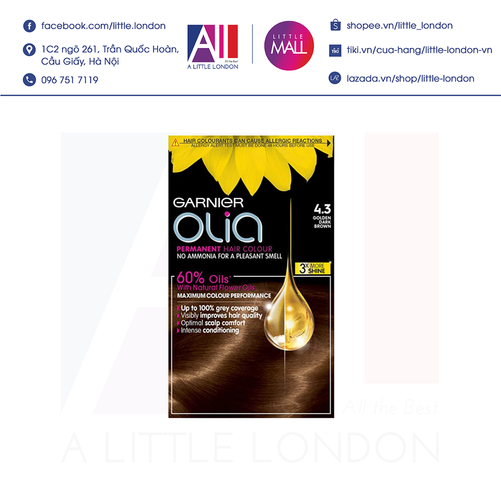 Thuốc nhuộm tóc Garnier Olia Permanent Hair Color (Bill Anh) Thuốc nhuộm tóc Garnier Olia Permanent Hair Color (Bill Anh)