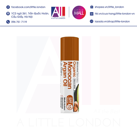 Son dưỡng môi Dr. Organic Moroccan Argan Oil Lip Balm SPF15 5.7ml (Bill Anh)