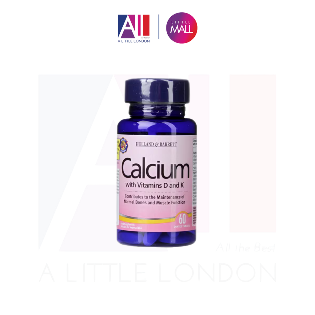 60 Viên uống chống loãng xương tăng cường Canxi Holland & Barrett Calcium Vitamin D and K (Bill Anh)