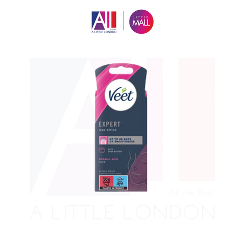 Tẩy lông ria mép, da thường Veet Expert Cold Wax Strips Normal Skin Face 20 Miếng (Bill Anh)