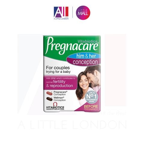[RÁCH VỎ] Vitamin tăng khả năng thụ thai Vitabiotics Pregnacare Him and Her Conception - 60 viên (Bill Anh)
