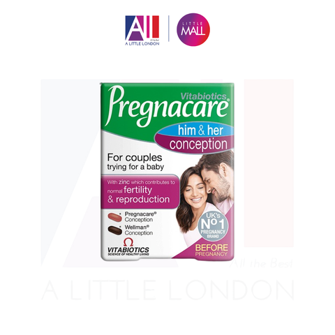 Vitamin tăng khả năng thụ thai Vitabiotics Pregnacare Him and Her Conception - 60 viên (Bill Anh)