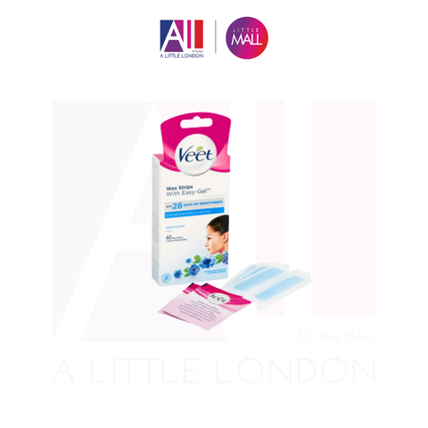 Tẩy lông mặt ria mép, da nhạy cảm Veet Wax Strips 40 Miếng (Bill Anh)