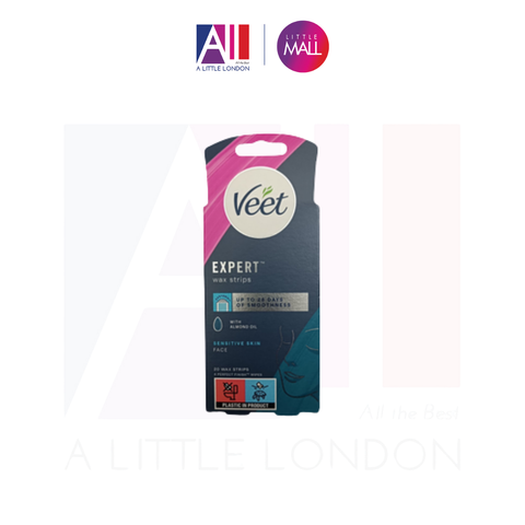 Tẩy lông ria mép, da nhạy cảm Veet Expert Cold Wax Strips Sensitive Skin Face 20 Miếng (Bill Anh)
