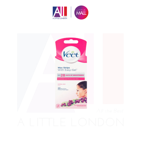 Tẩy lông mặt ria mép, da thường Veet Wax Strips 20 Miếng (Bill Anh)