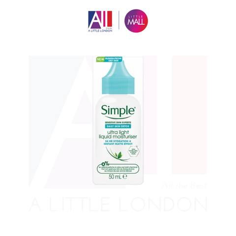 Kem dưỡng ẩm Simple Daily Skin Detox Ultra Light Liquid Moisturiser 50ml (Bill Anh)