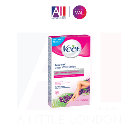 Tẩy lông chân, body da thường Veet With Easy Gel Wax Strips Body Legs 20 Miếng (Bill Anh)