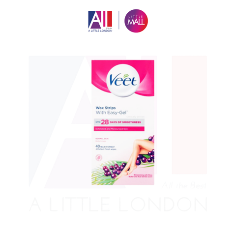 Tẩy lông chân, body da thường Veet With Easy Gel Wax Strips Body Legs 40 Miếng (Bill Anh)
