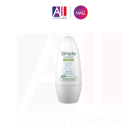 Lăn khử mùi cho da nhạy cảm Simple Kind To Skin Pure Deodorant 0% 50ml (Bill Anh)