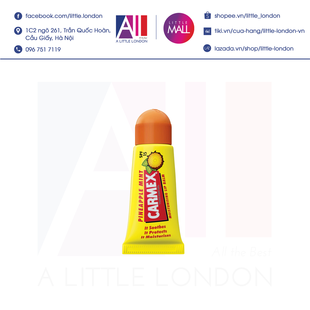 Son dưỡng chống nắng Carmex Pineapple Mint Moisturising Lip Balm 5g (Bill Anh)